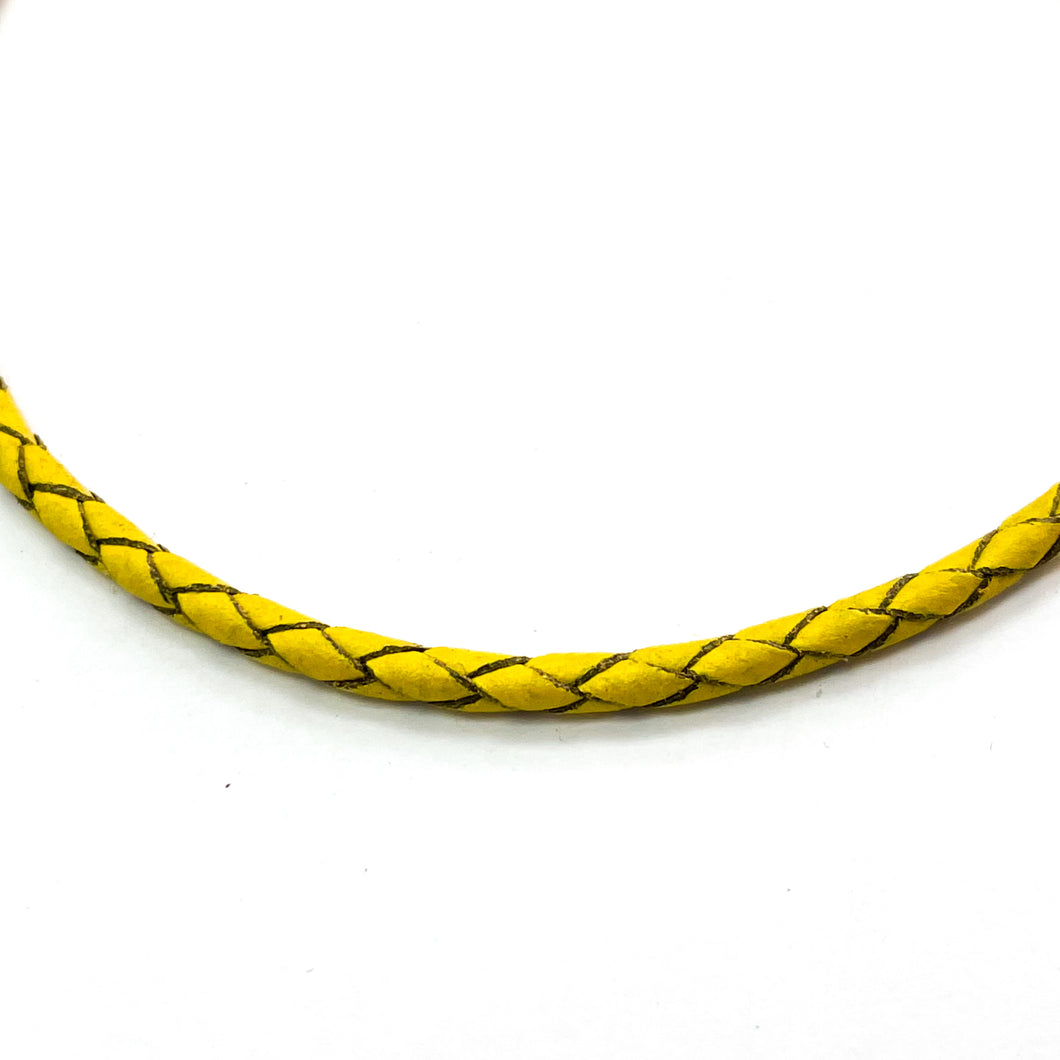 CUERO TRENZADO | 3MM | AMARILLO