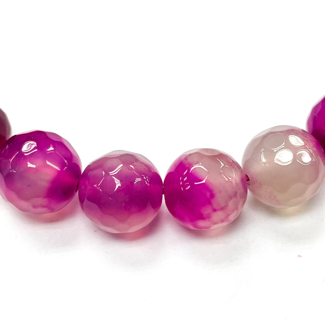 AGATA FACETADA | 12MM | FUCSIA MATIZADO