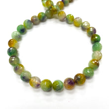 Cargar imagen en el visor de la galería, Agata Facetada | 10mm | Tricolor Verde Amarillo Morado

