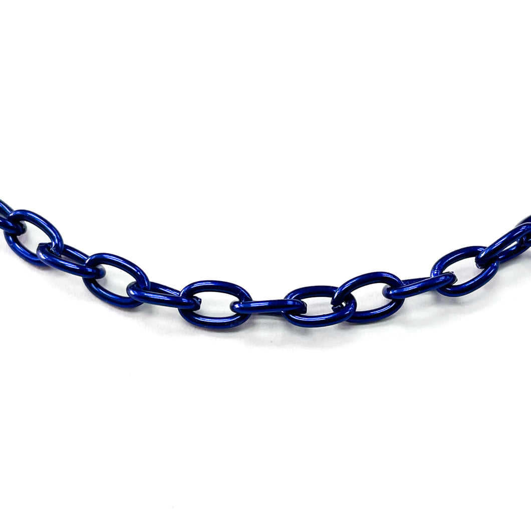 CADENA FANTASÍA | CANDADO OVALADA | 3MM | AZUL (YH-4375)