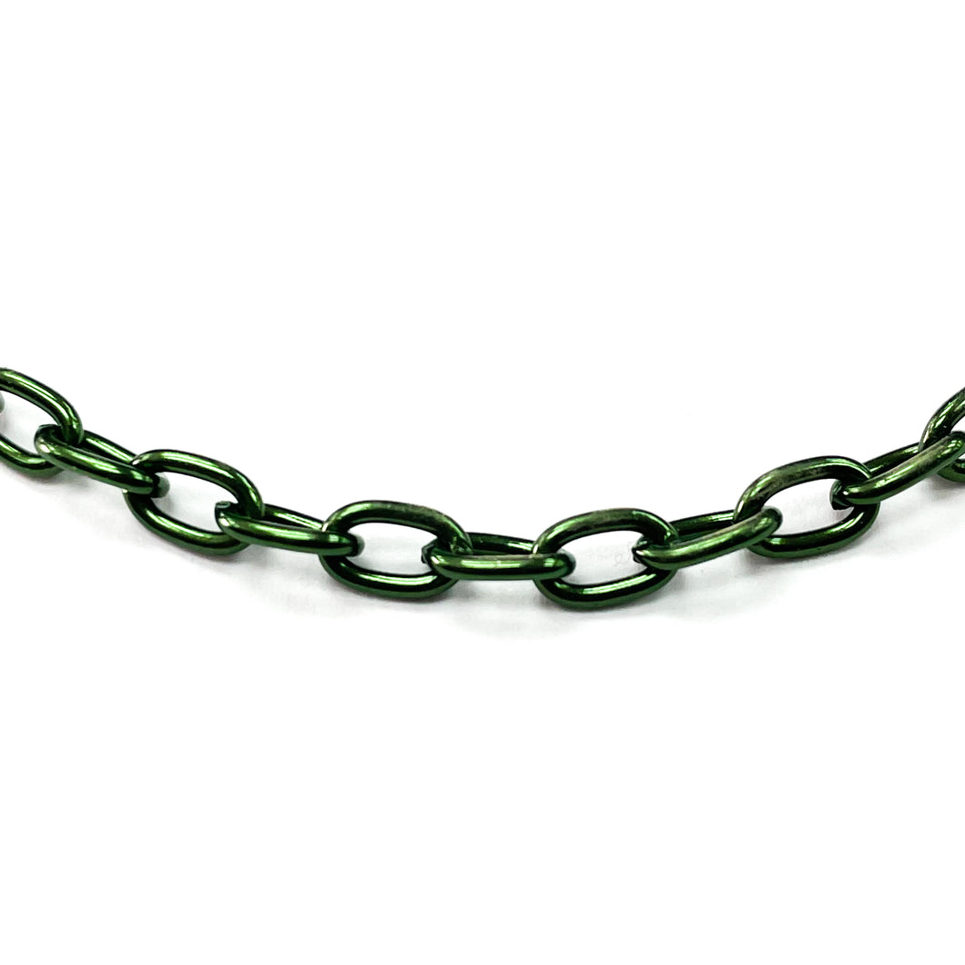 CADENA FANTASÍA | CANDADO OVALADA | 3MM | VERDE (YH-4375)