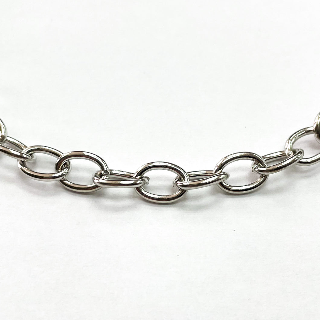 CADENA FANTASÍA | CANDADO OVALADA | 6MM | PLATEADO (YH-4043)