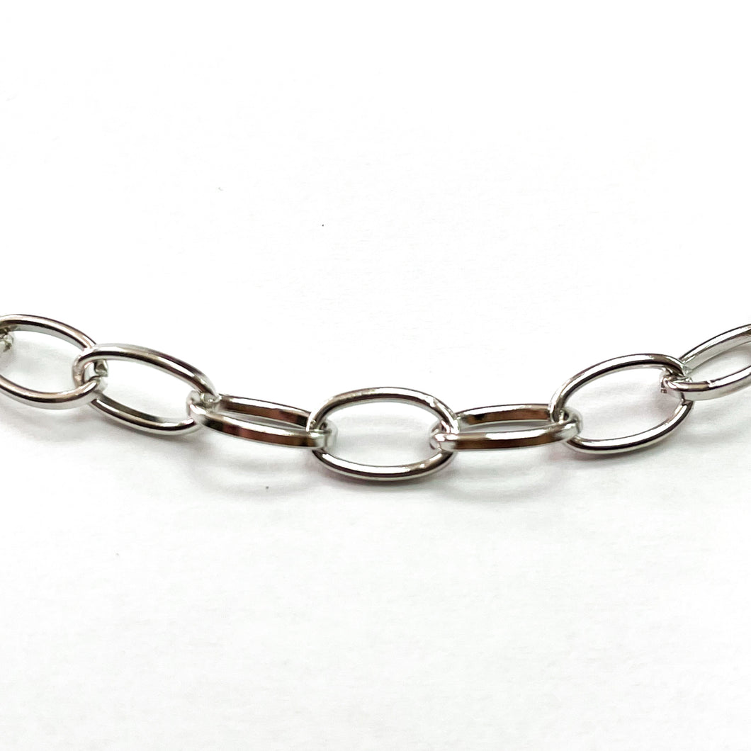CADENA FANTASÍA | FORZADA OVALADA | 5.3MM | PLATEADO (YH-3184)
