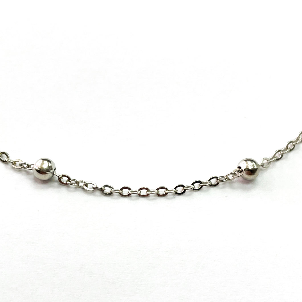 CADENA FANTASÍA | CANDADO OVALADA CON BOLITA | 1.7 MM | PLATEADO (HH-2331)