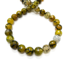 Cargar imagen en el visor de la galería, Agata Facetada | 12mm | Amarillo venas negras (13-26A)
