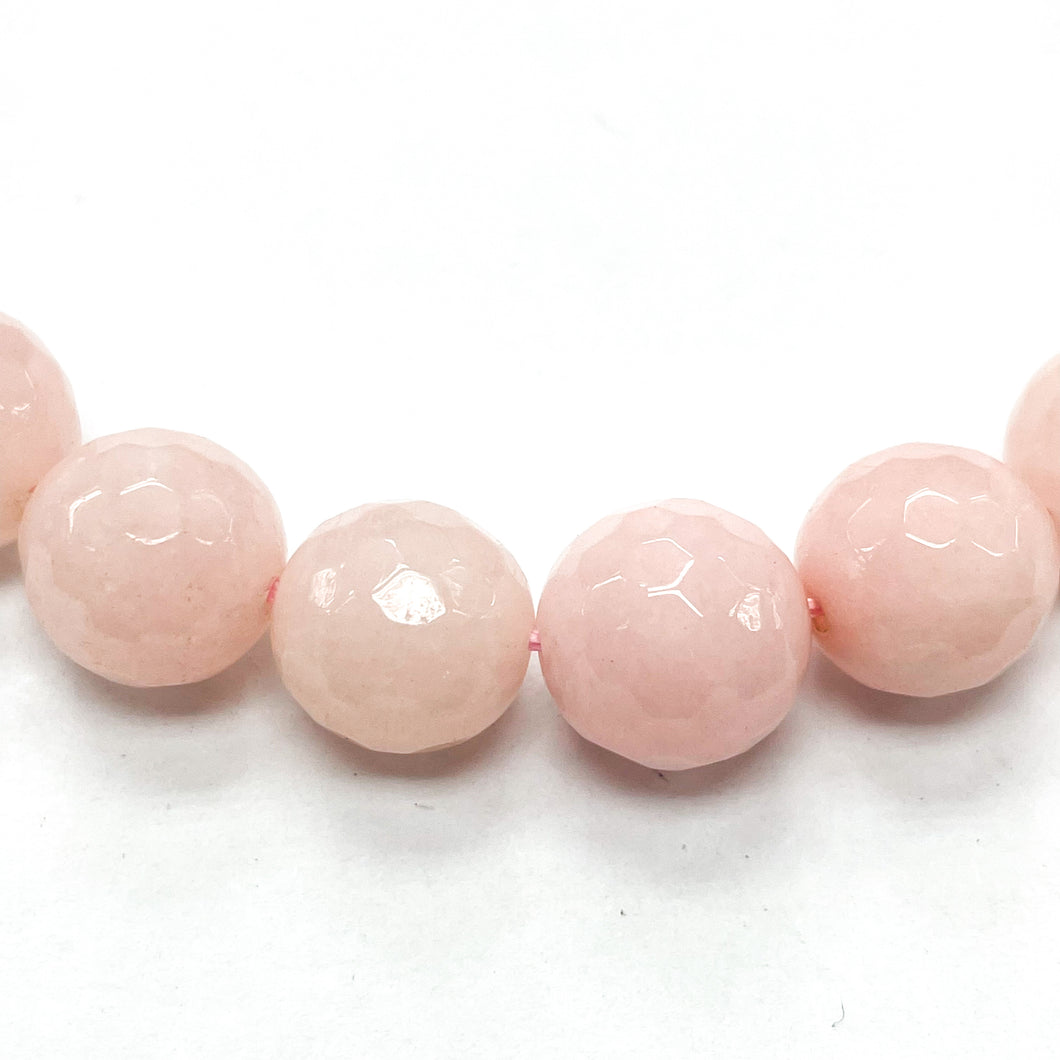 Agata Facetada | 12mm | Rosado Damasco pastel