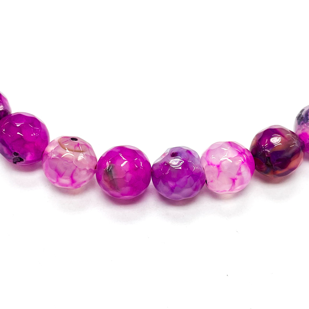 Agata Facetada | 8mm | Magenta Matizado (13-49A)