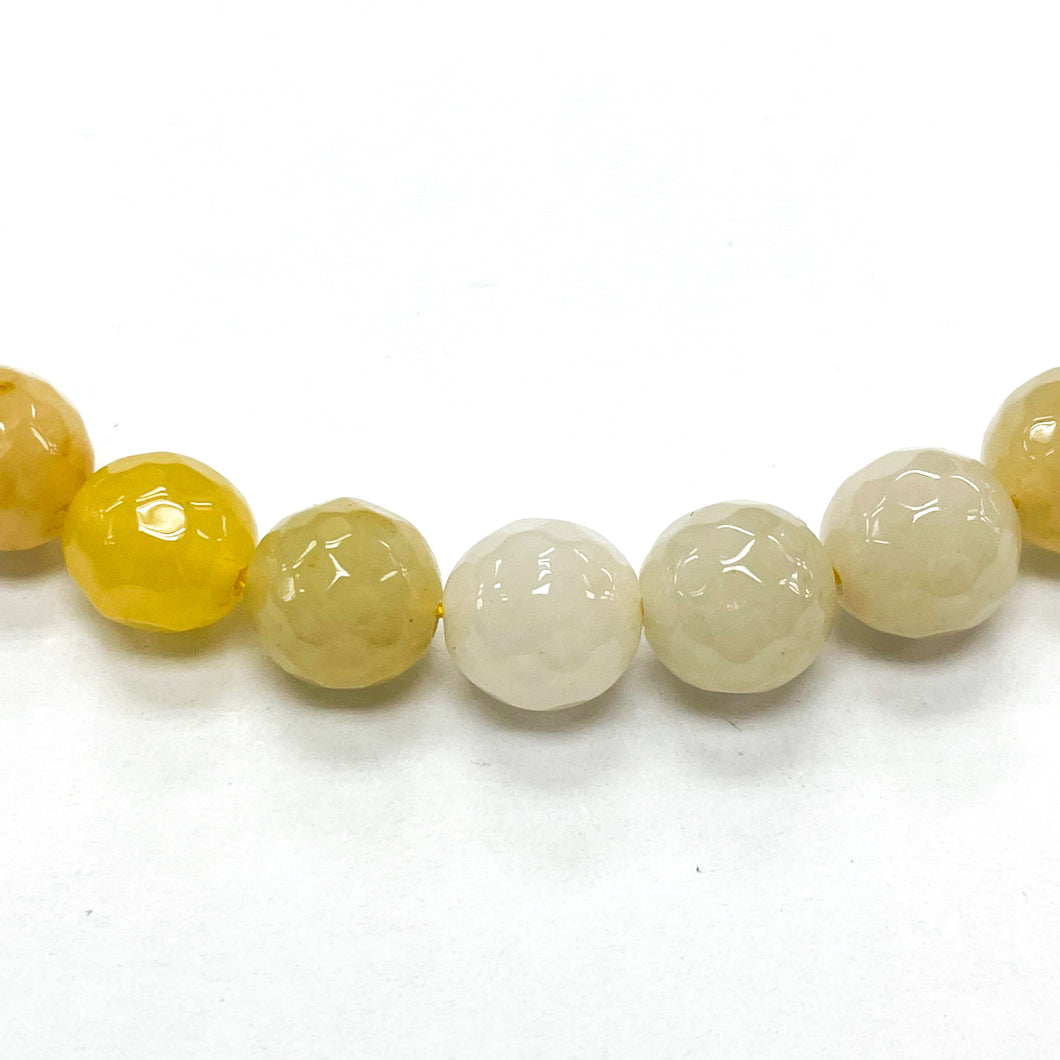 Agata Facetada | 8mm | Amarillo crema matizado (13-29B)