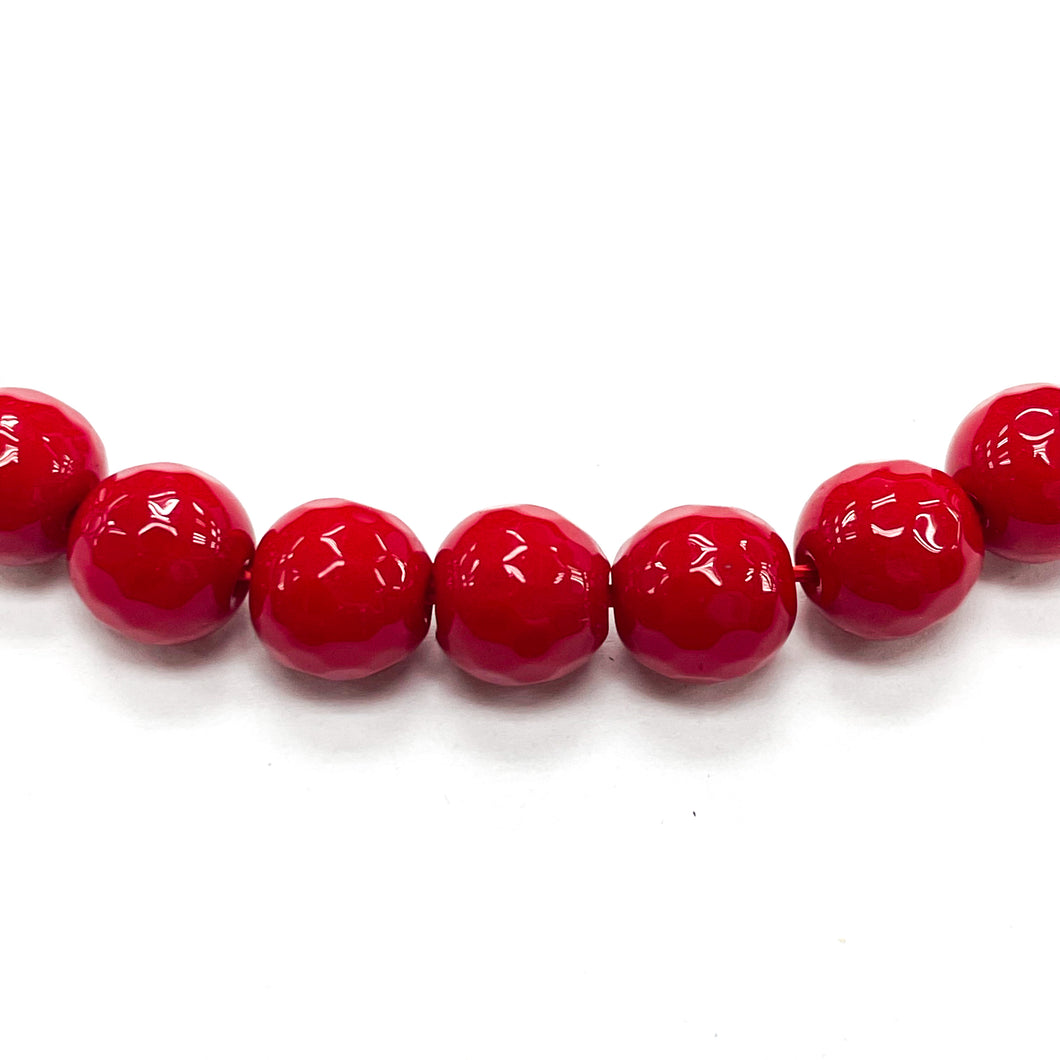 Agata Facetada | 8mm | Rojo (13-39B)