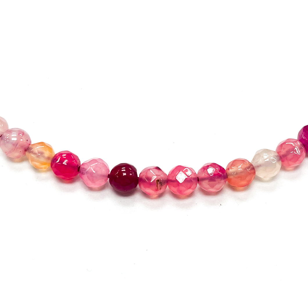 AGATA FACETADA | 4MM | ROSADO MATIZADO
