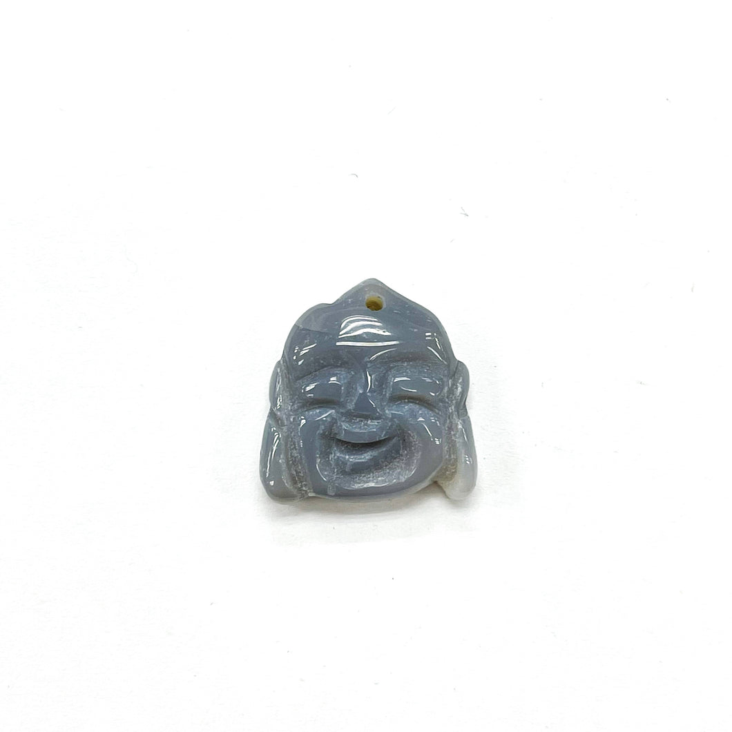 COLGANTE DE PIEDRA | CABEZA DE BUDA | 20MM | AGATA GRIS