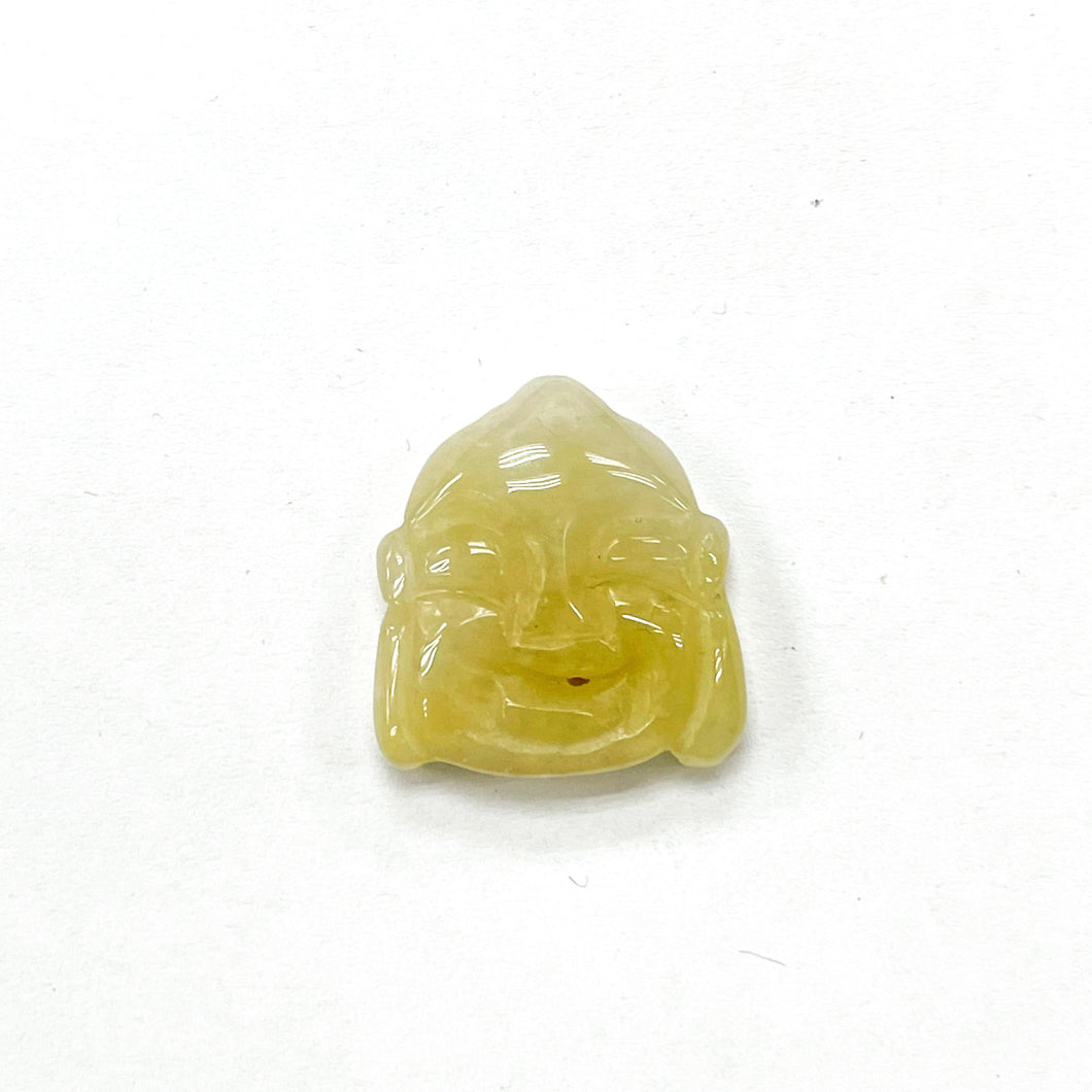 COLGANTE DE PIEDRA | CABEZA DE BUDA | 20MM | JADE AMARILLO