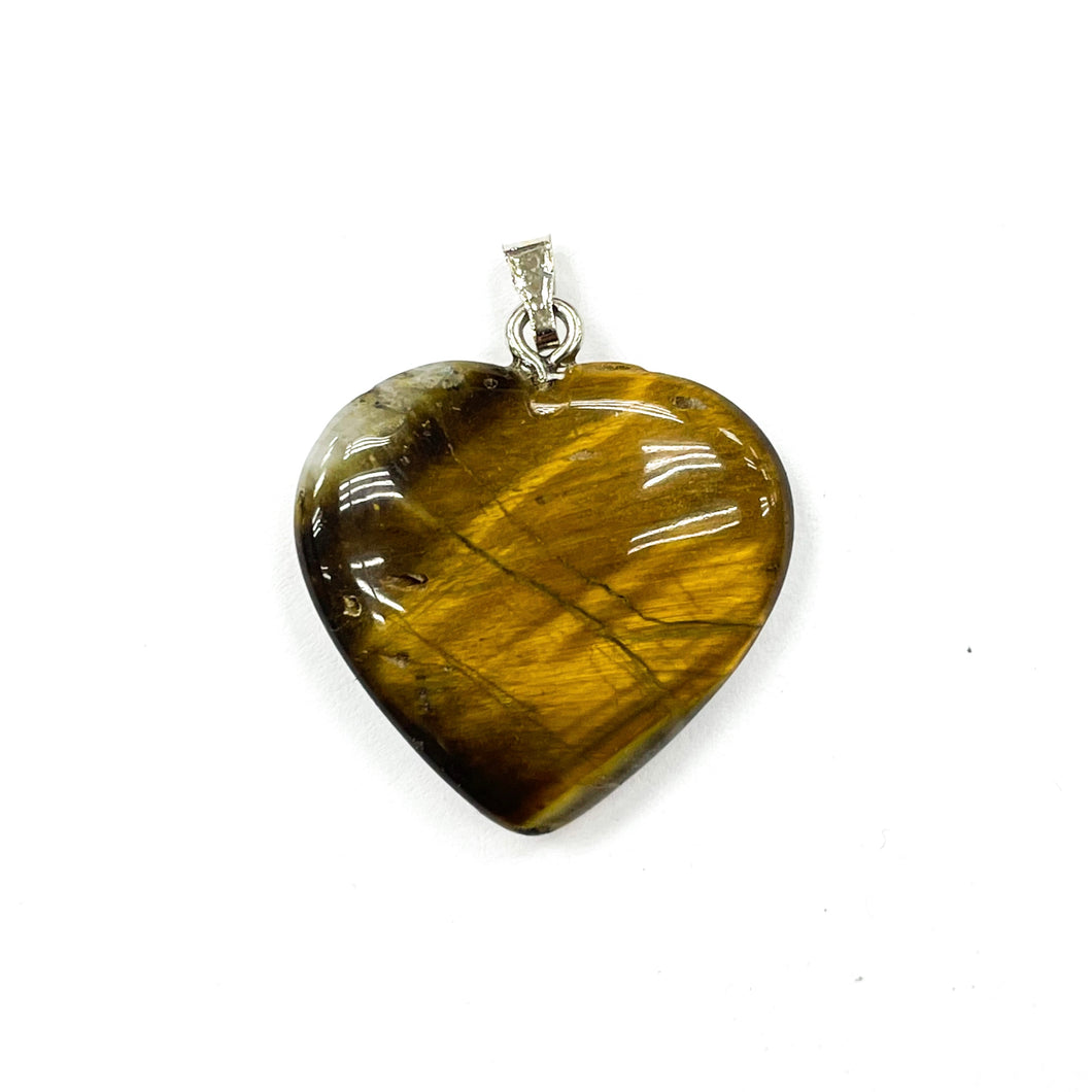 COLGANTE DE PIEDRA | CORAZON GRANDE | 25MM | OJO DE TIGRE