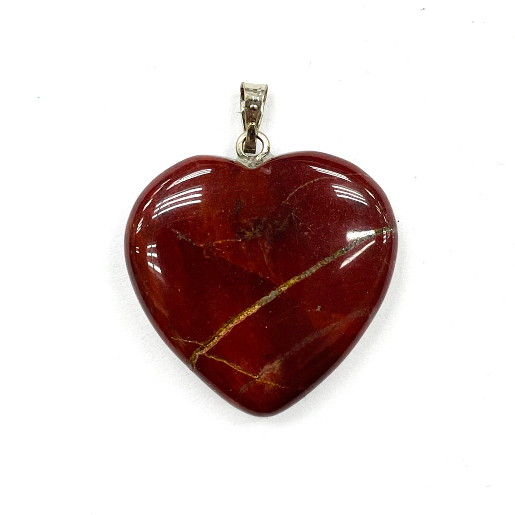 COLGANTE DE PIEDRA | CORAZON GRANDE | 25MM | JASPE ROJO