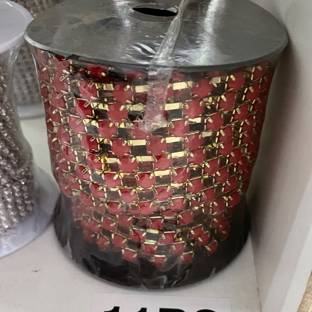 ROLLO STRASS | 6X6MM | ROJO OSCURO