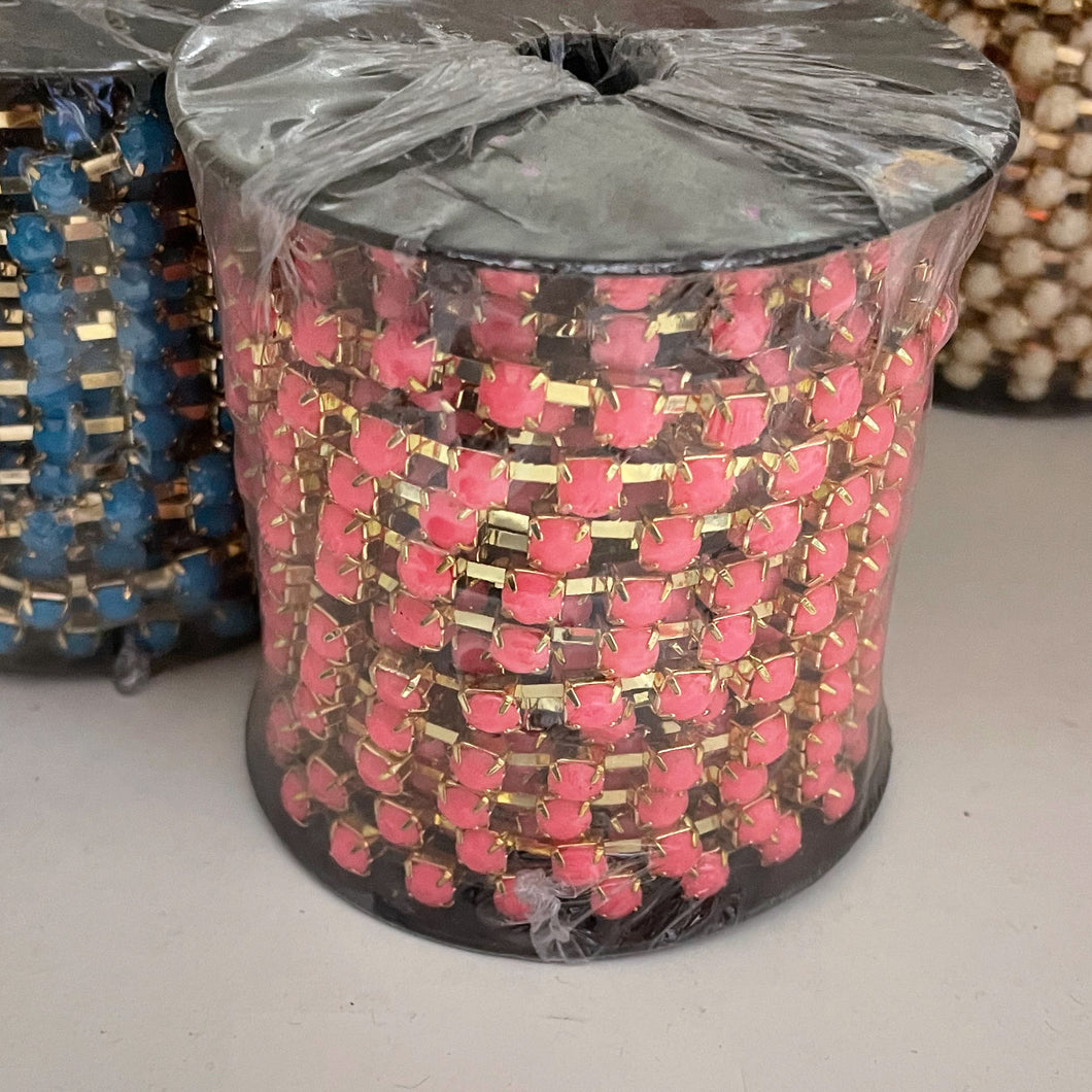 ROLLO STRASS | 6X6MM | ROSADO