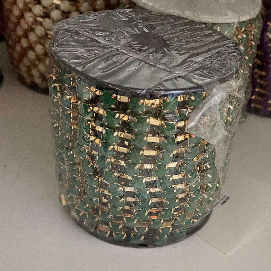 ROLLO STRASS | 6X6MM | VERDE OSCURO
