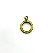 Cargar imagen en el visor de la galería, BROCHE T | CIRCULO GRUESO | 4 PARES | ENVEJECIDO
