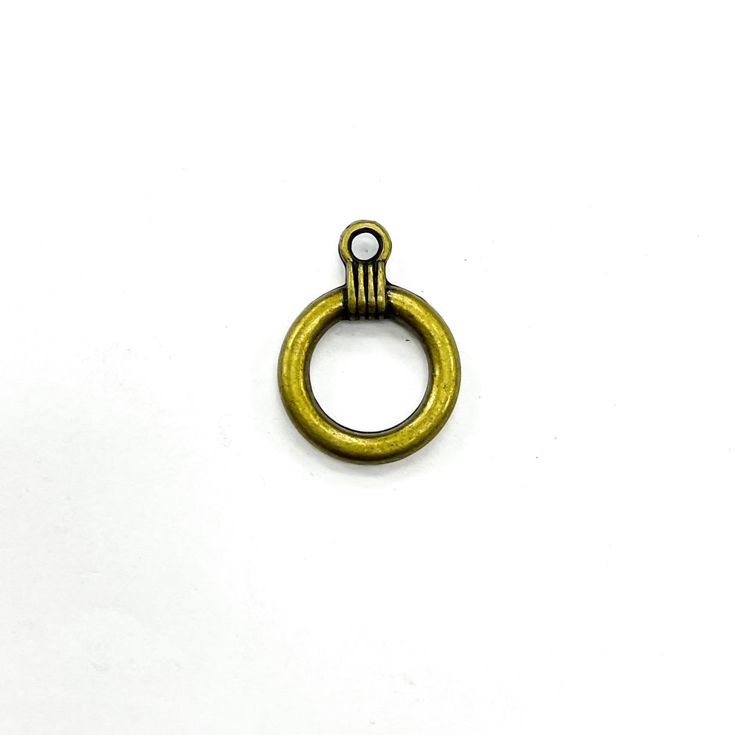 BROCHE T | CIRCULO GRUESO | 4 PARES | ENVEJECIDO