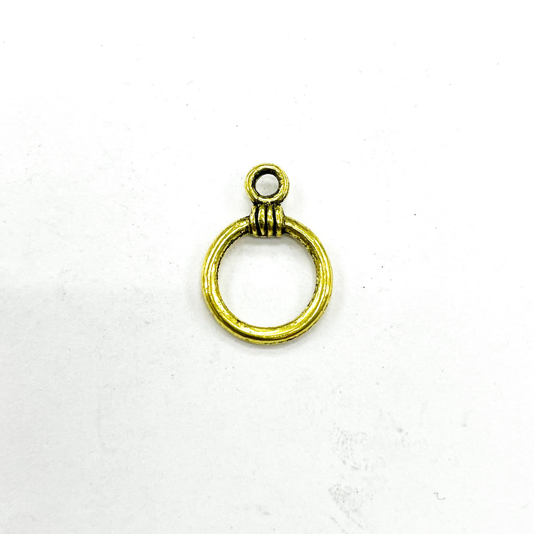 BROCHE T | CIRCULO SIMPLE | 4 PARES | DORADO