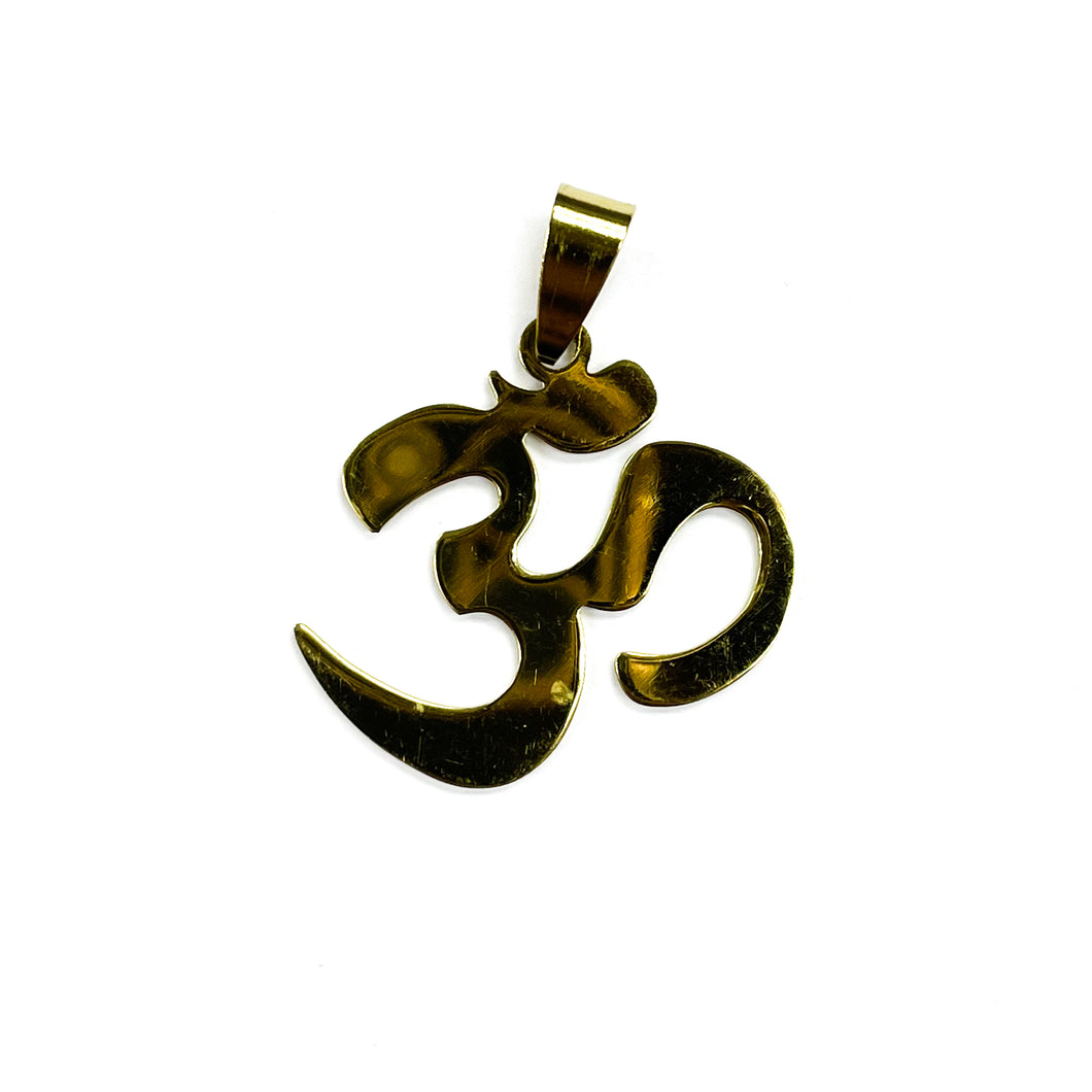 COLGANTE ACERO | ÖM GRANDE | 27MM | DORADO | (C2-11CA)