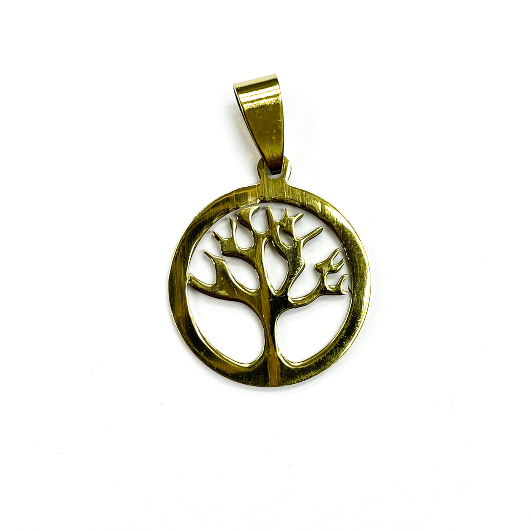 COLGANTE ACERO | ARBOL DE LA VIDA MODELO 1 | 22MM | DORADO | (C2-12CA)
