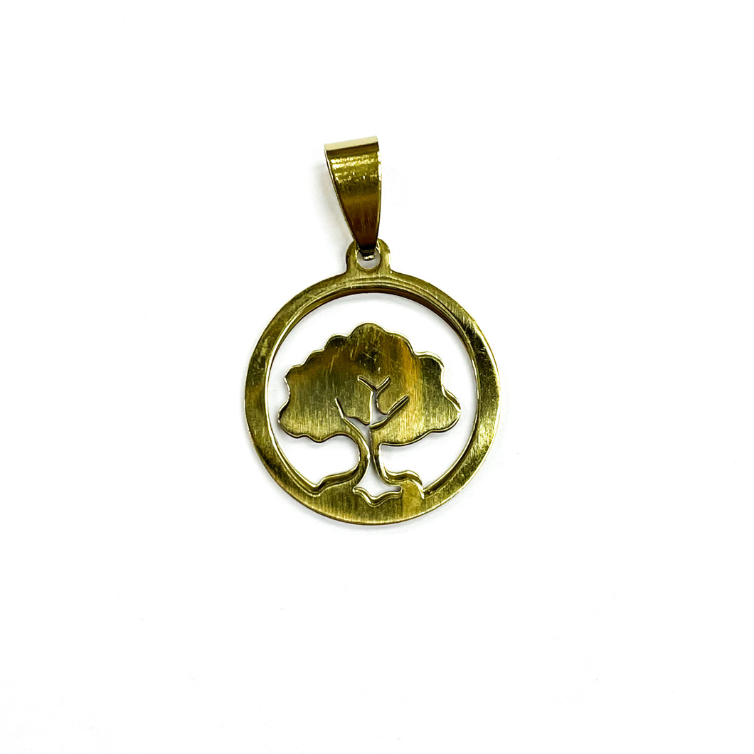 COLGANTE ACERO | ARBOL DE LA VIDA MODELO 2 | 22MM | DORADO | (C2-13CA)