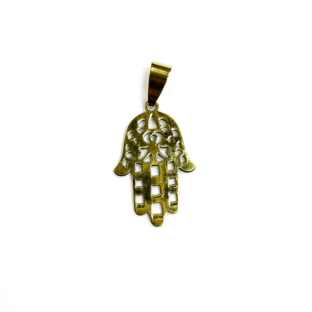 COLGANTE ACERO | MANO DE FATIMA | 28MM | DORADO | (C2-18CA)