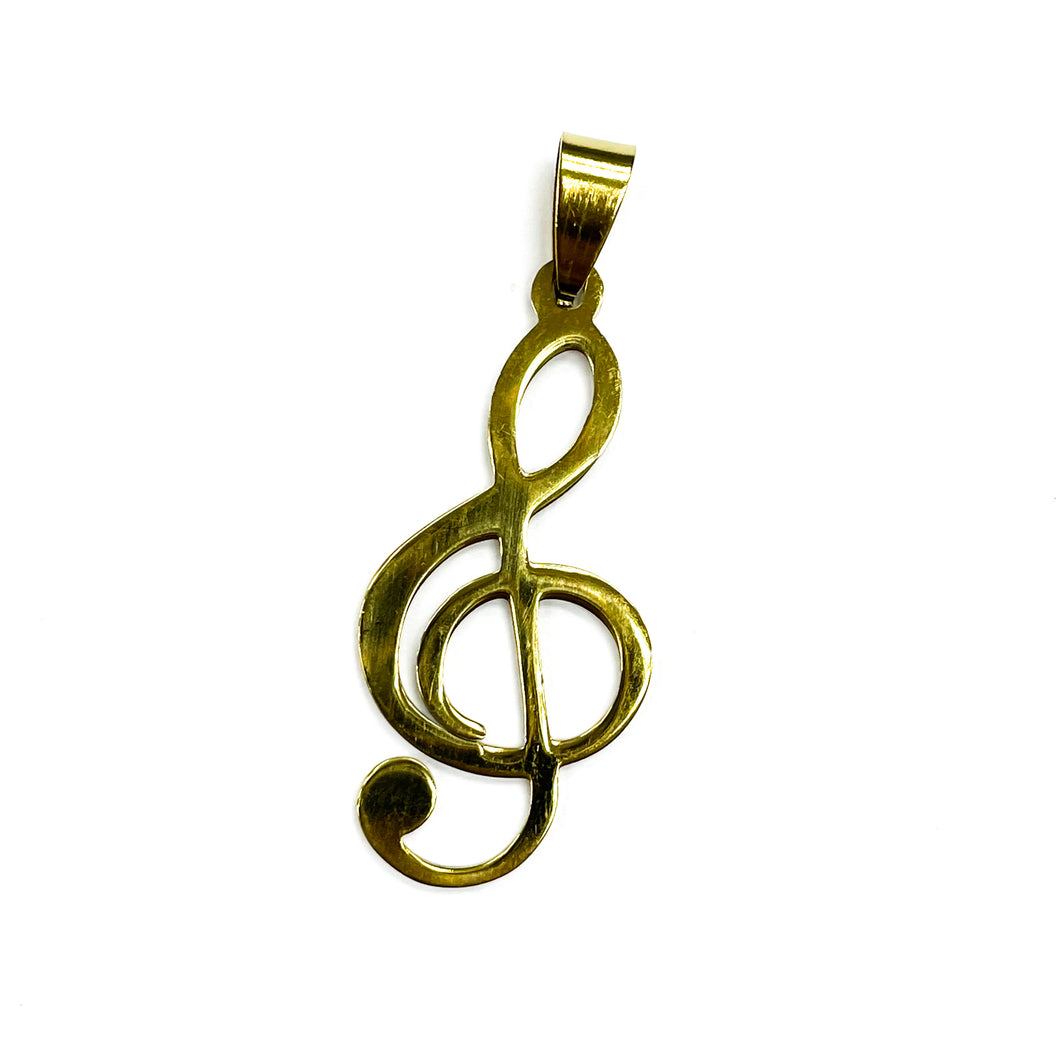 COLGANTE ACERO | NOTA MUSICAL | 38MM | DORADO | (C3-22CA)
