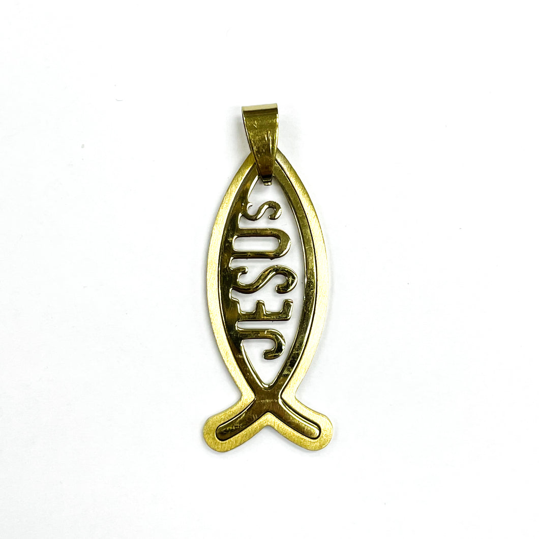 COLGANTE ACERO | JESUS DOBLE | 42MM | DORADO | (C4-31CA)