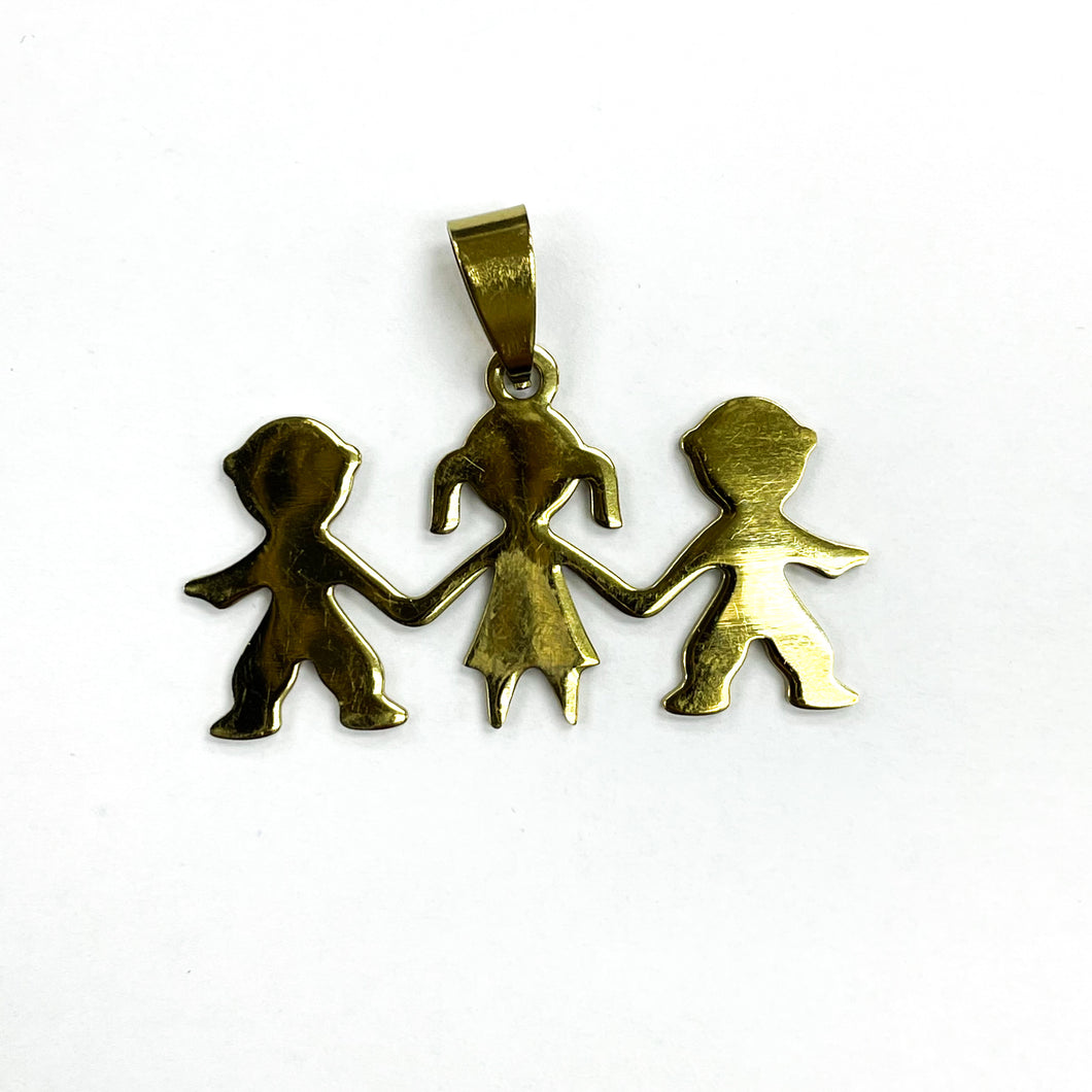 COLGANTE ACERO | NIÑO NIÑA NIÑO | 40MM | DORADO | (C5-42CA)