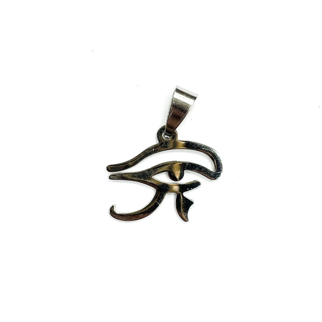 COLGANTE ACERO | OJO DE HORUS PEQ | 23MM | PLATEADO | (C6-56CA)