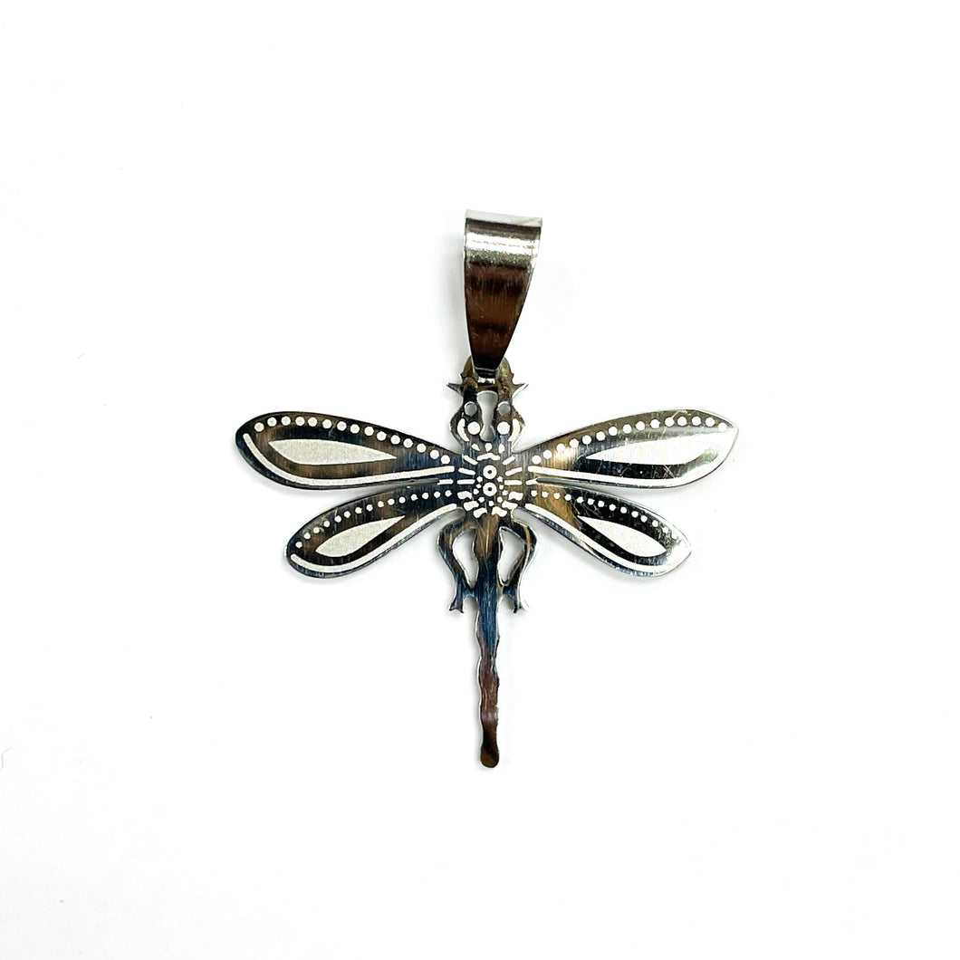COLGANTE ACERO | LIBELULA MEDIANA | 26MM | PLATEADO | (C6-59CA)