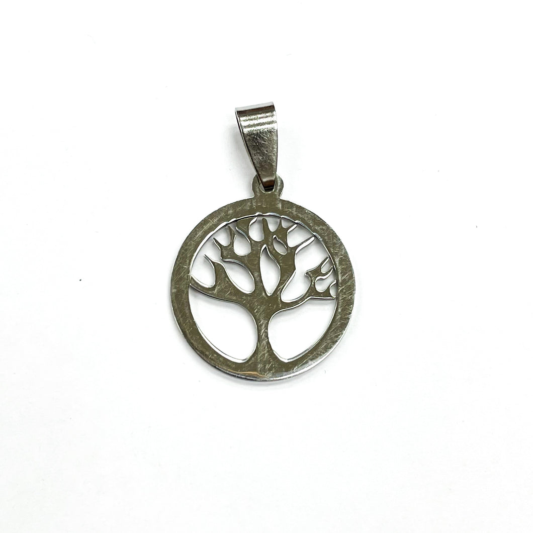 COLGANTE ACERO | ARBOL DE LA VIDA MODELO 1 | 22MM | PLATEADO | (C7-65CA)