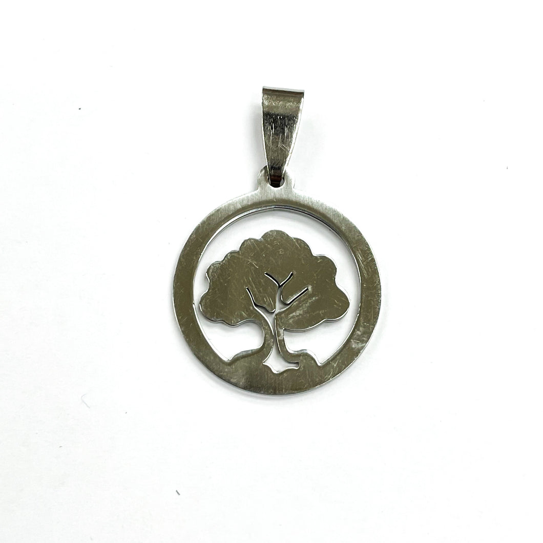 COLGANTE ACERO | ARBOL DE LA VIDA MODELO 2 | 22MM | PLATEADO | (C7-66CA)