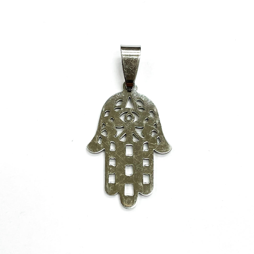 COLGANTE ACERO | MANO DE FATIMA | 28MM | PLATEADO | (C8-75CA)