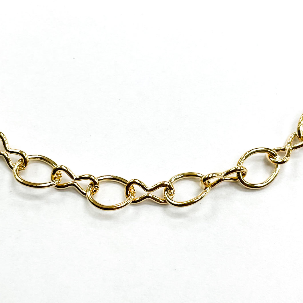 CADENA FANTASIA | ESLABON IRREGULAR | 6.5MM | DORADO (YH-4377)