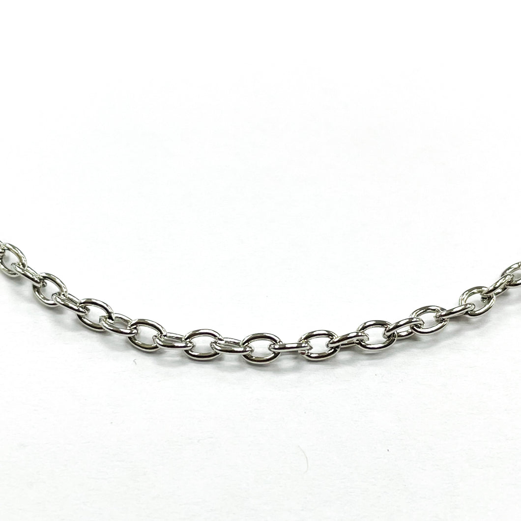 CADENA FANTASIA | CANDADO OVALADA | 3MM | PLATEADO (YH-4215)