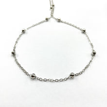 Cargar imagen en el visor de la galería, CADENA FANTASIA | CANDADO OVALADA CON BOLITA | 2MM | PLATEADO (HH-2332)
