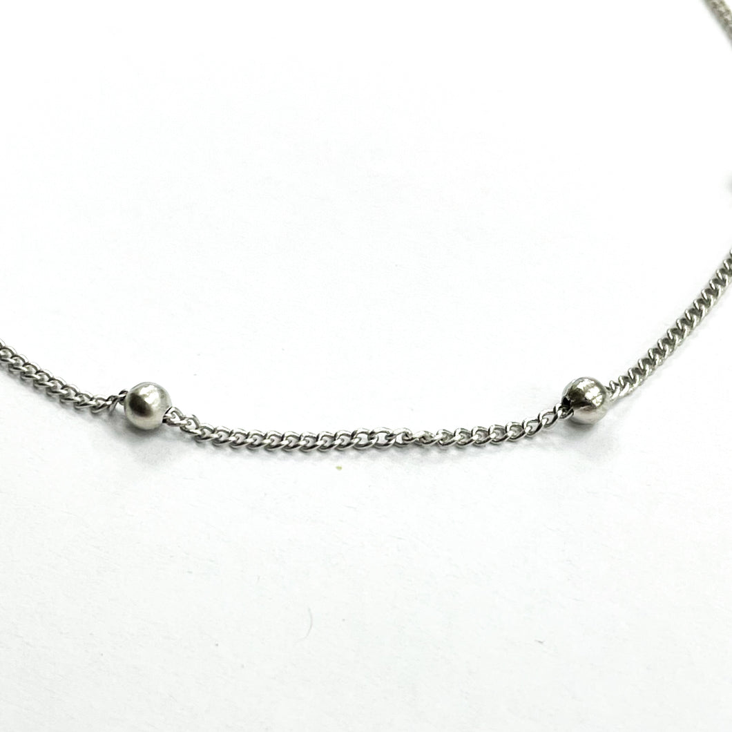 CADENA FANTASIA | CUBANA CON BOLITA | 1.5MM | PLATEADO (HH-3727)