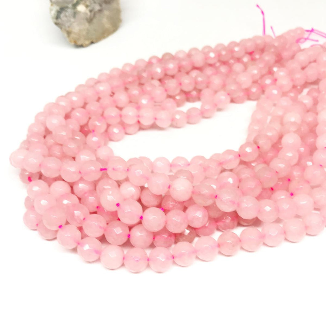 Agata Facetada | 8mm | Rosado (19-1B)