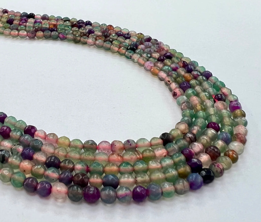 AGATA FACETADA | 4MM | VERDE MORADO TRASLUCIDO MATIZADO