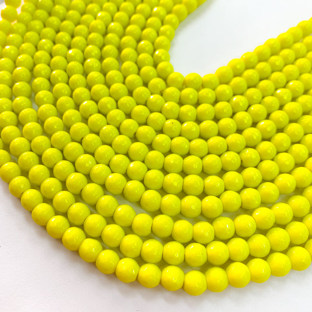 Agata Facetada | 6mm | Matte Amarillo (25-11B)