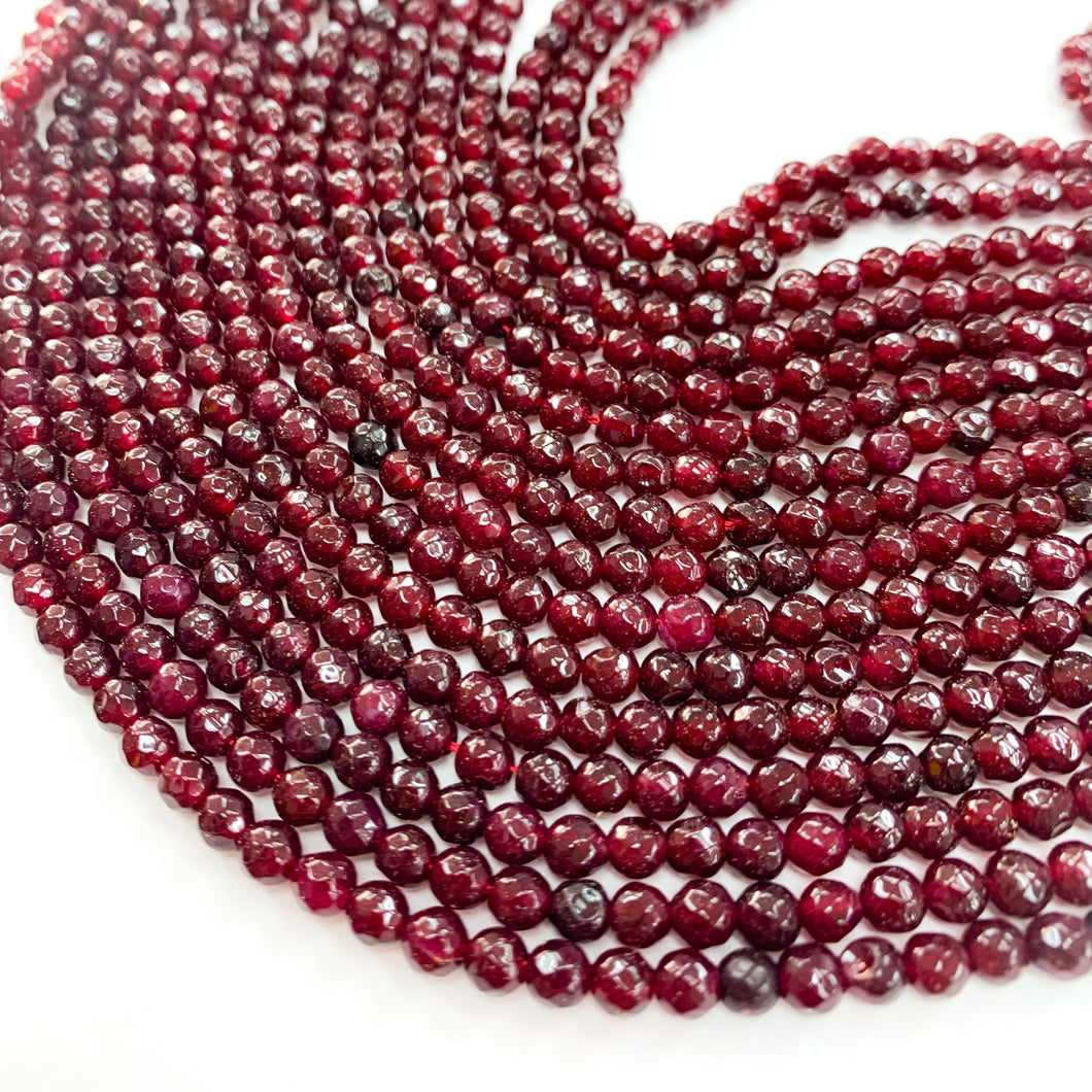 Agata Facetada | 4mm | Burdeo Intenso (19-33C)