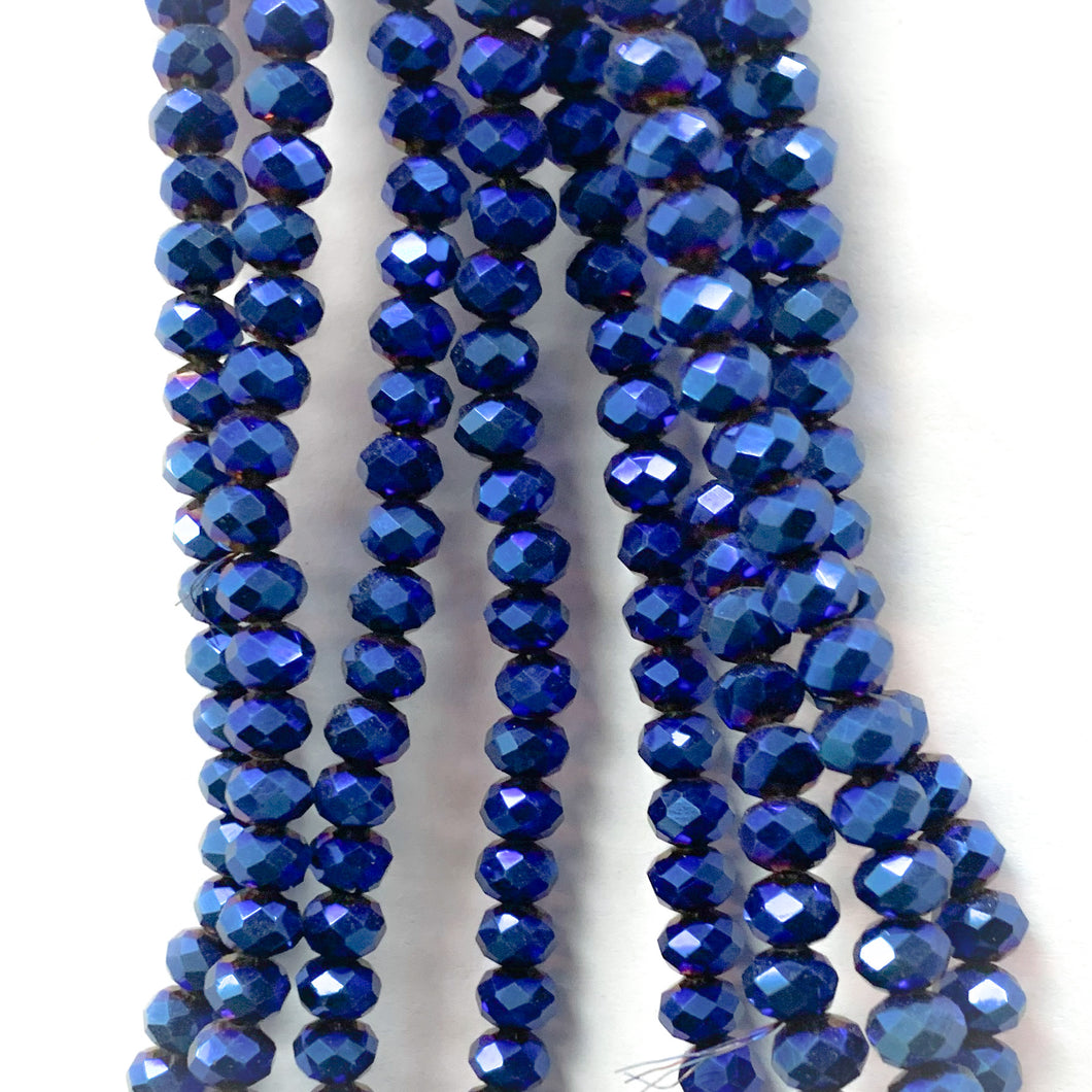 Cristal chato | 6 mm | Azul Metal