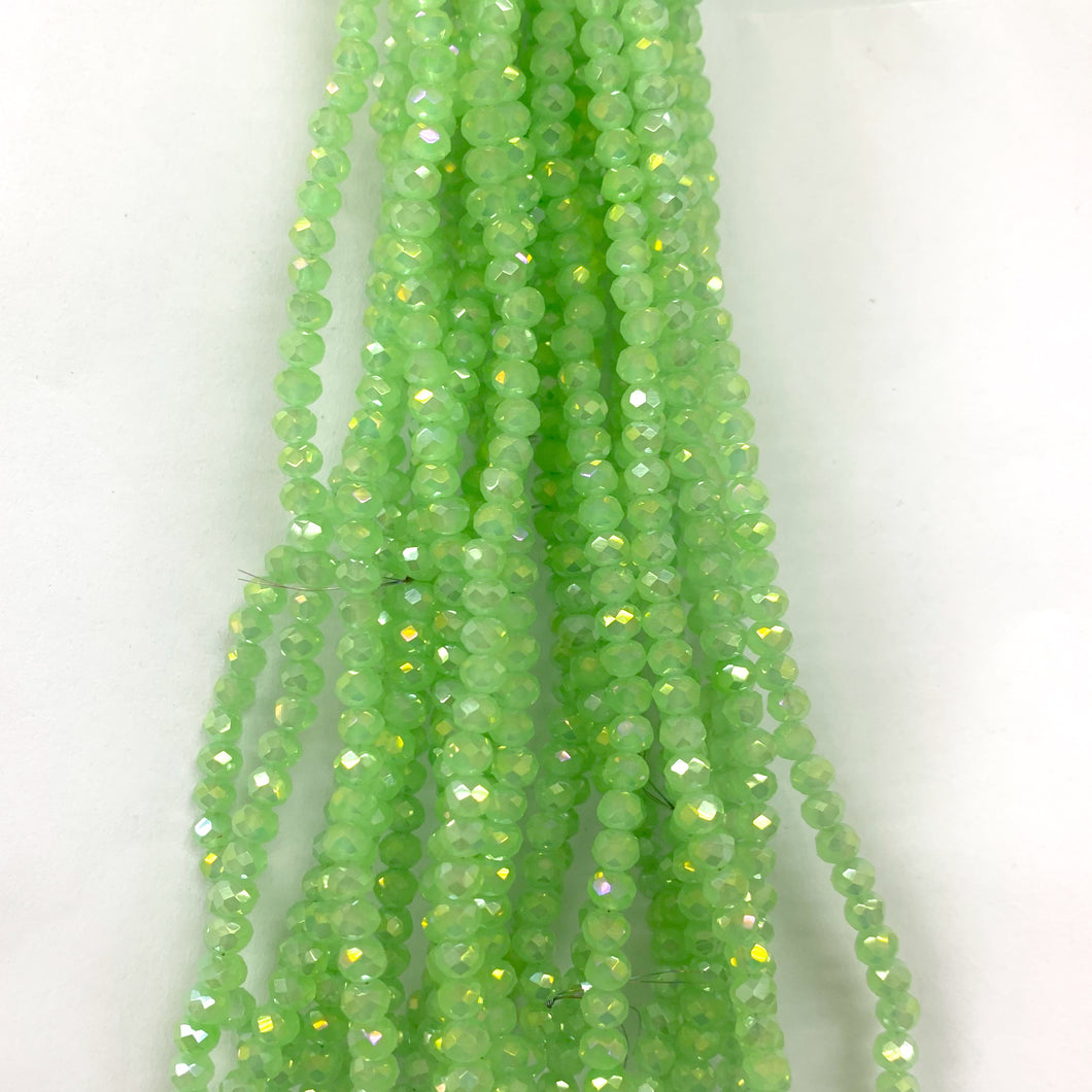 Cristal Chato | 4mm | verde manzana opalescente tornasol 103