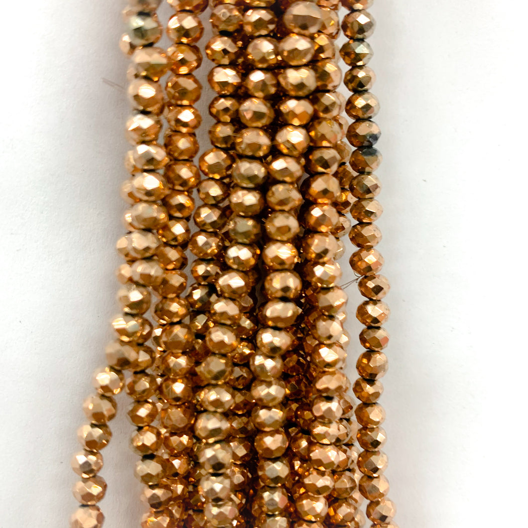 Cristal Chato | 4mm | Metal Goldrose 151