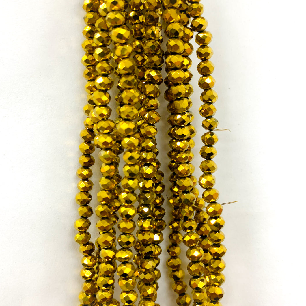 Cristal Chato | 4mm | Metal Dorado 152