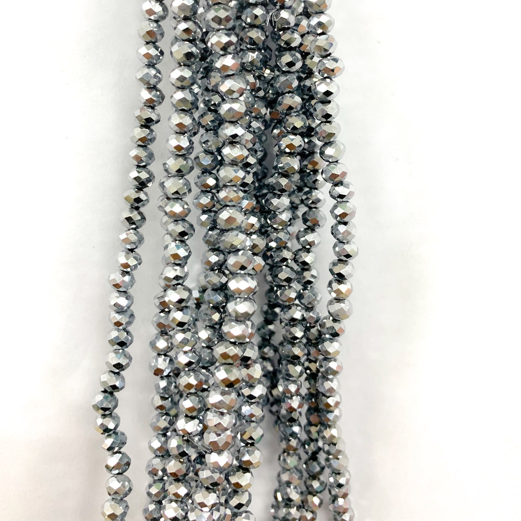 Cristal Chato | 4mm | Metal Plateado