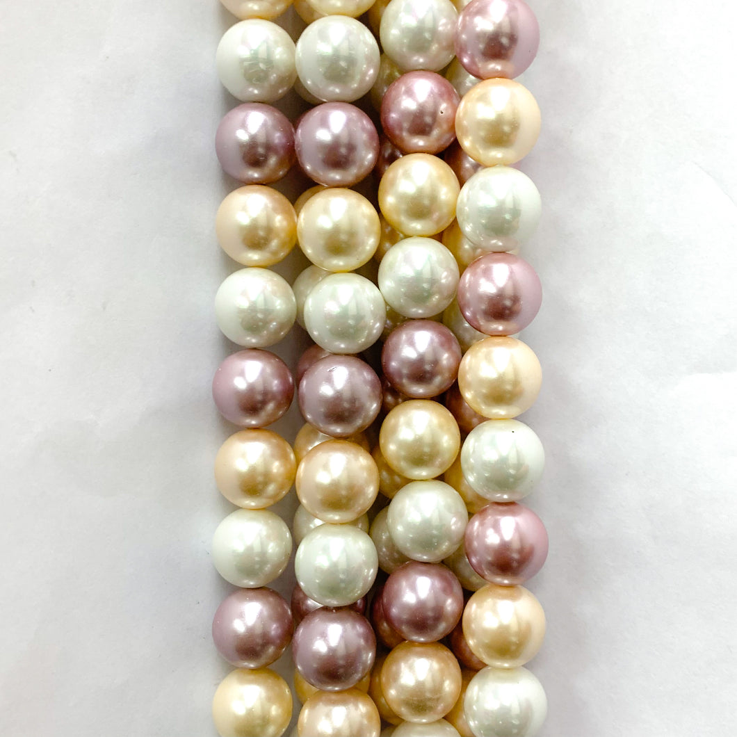 PERLA SHELL | 12MM | BLANCO CREMA PALO ROSA (7-20U)